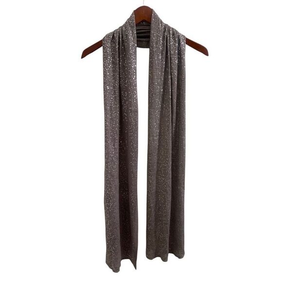Chan Luu Medium Gray Sequined Scarf Wrap - Glam Party Style - Picture 1 of 5